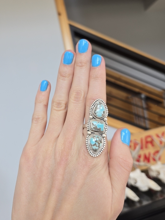 Dry Creek Turquoise Triple Sterling Ring